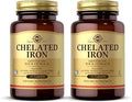 Solgar Chelated Iron 100 Tablets Pack Of 2 Gentle On Your Stomach NonGmo Vegan Gluten Dairy Kosher 200 Total Servings