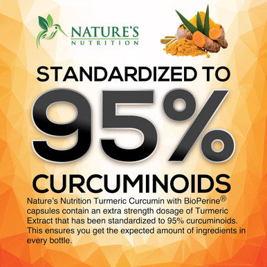 Nature'S Nutrition Turmeric Curcumin Supplement with BioPerine 95% Curcuminoids 2600mg with Black Pepper for Best Absorption Bottled in USA Best Natural Vegan Joint Support Nature's Non-GMO Tumeric - 240 Capsules