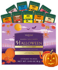 Vahdam Limited Edition Halloween Tea Basket | 9 Premium Variety Pyramid Tea Bags | Halloween s for Women Men and Adults I Tea Set