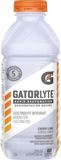 Gatorlyte Rapid Rehydration Electrolyte Beverage, Cherry Lime, 20oz Bottle
