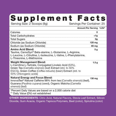 Vegan AminoLean Pre Workout Energy (Acai 25 Servings) with AminoLean Recovery Post Workout Boost (Blue Raspberry 30 Servings)