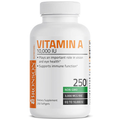 Bronson Vitamin A 10,000 Iu Premium Non-Gmo Formula Supports Healthy Vision & Immune System And Healthy Growth & Reproduction, 250 Softgels