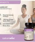 Naturewise Garlic Odorless Softgels 1500Mg Support Teeth & Immune System Health With Antioxidants & Bee Pollen | Garlic Clove Sup