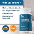Dr. Tobias Prebiotics Helps Support Digestion Gut Health Boost Immune System Feed Good Probiotic Bacteria Vegan NonGMO Dietary Fiber Supplement 1 Daily 30 Capsules