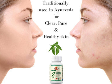 Sewanti Organic Neem Healthy Skin, Acne, Clear skin, Skin Issues NPN 80065670, 60 Vegan High Potency Extract Capsules