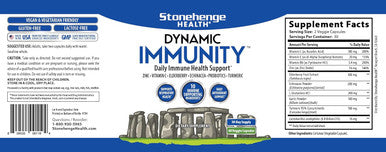 Stonehenge Health Dynamic Immunity Daily Supplement 10-In-1 Immune Boosters Zinc, Elderberry, Echinacea, Vitamin C & Probiotic L. Acidophilus ÃƒÂ¢Ã¢â€šÂ¬Ã¢â‚¬Å“ Supports Immune System & Respiratory Health, 60 Capsules