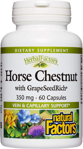 HerbalFactors by Natural Factors Horse Chestnut Antioxidant Support for a Healthy Circulatory System and Veins with GrapeSeedRich 60 capsules 60 servings