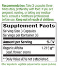 Nature'S Way Premium Formula Organic Alfalfa Young Harvest 1215 Mg Per Serving 100 Vcaps