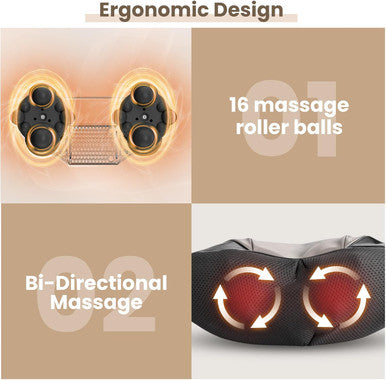 Jqx Neck Massager, Cordless Shiatsu Neck And Back Massager With 5 Speed Levels, Shoulder Massager With 3D Kneading Massager, Relax Muscles At Home& Offie& Car, Best Gifts For Women Men Mom Dad