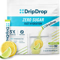 Dripdrop Hydration - Zero Sugar Lemon Lime - Electrolyte Drink Mix Single Serve Hydration Powder Packets Non-Gmo, Gluten Free, Vegan 32 Sticks