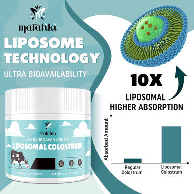 Marafiki Liposomal Bovine Colostrum Supplement - Grass Fed Colostrum Powder - High Bioavailability Easy to Mix (60 Servings)