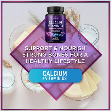 Calcium Supplement For Women 1200 Mg Plus 1600Iu Vitamin D3, Bone Health, Teeth & Immune Support - Calcium With Extra Strength Vitamin D High Absorbable Premium Calcium Carbonate - 60 Tablets