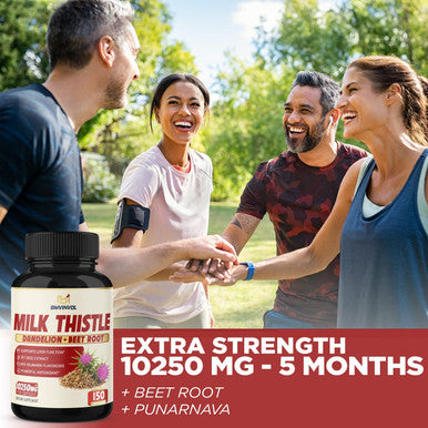5 Months Supply Milk Thistle Extract Capsules 7 Herbs Equivalent to 10250 mg Health Cleanse and Detox Supplement Enhanced Beet Root Cissus Dandelion More Liver Support Pills Supplement