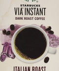 Starbucks VIA Instant Coffee, Dark Roast Coffee, Italian Roast, 100% Arabica, Single-Serve, 1 Box (50 Packets) | 100% Arabica instant coffee packets; Italian Roast dark roast; 1 box, 50 packets