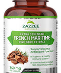 Zazzee Extra Strength French Maritime Pine Bark Extract, 350 Mg Per Capsule, 180 Vegan Capsules, 95% Proanthocyanidins, 6 Month