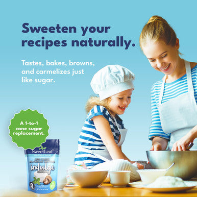 Sweetleaf Indulge Granular Sugar Replacement - All-Purpose Allulose and Monk Fruit Sweetener Blend with Inulin and Stevia Zero-Calorie Sugar Substitute Sugar- Baking Supplies 16 Oz