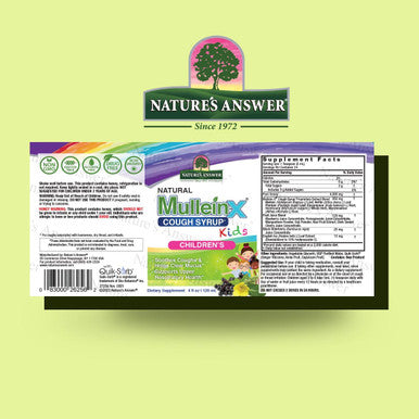Nature'S Answer Mullein X Kids Cough Syrup 4 Ounce - Soothes Coughs Clears Mucus Respiratory & Lung Support Non GMO Gluten Non Drowsy Mucus Relief - Natural Honey Flavor