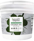 Wildly Organic Virgin Unrefined Cold Pressed Coconut Oil 14 Fl Oz - Organic, Raw, Non-GMO, Vegan, Pet-Safe, Rich Coconut Flavor/Aroma - Perfect for Skin, Hair, Cooking, & Baking - BPA-Free Container