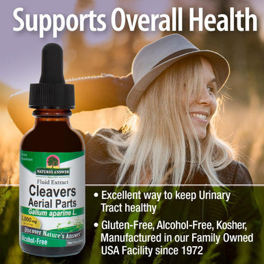 Nature'S Answer Alcohol- Cleavers Herb 1-Fluid Ounce | Supports Overall Wellbeing | Dietary Supplement