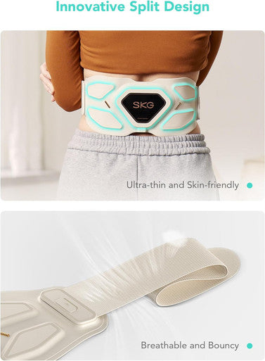 Skg Lower Back Massager Gifts For Men Women For Pain Relief, Adjustable Cordless Heating Pad Infrared Vibrating Back Massager Waist Lumbar Belt W9 Pro