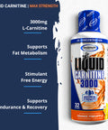 Gaspari Nutrition Liquid Carnitine 3000: Metabolism Enhancer, Stimulant-Free Energy, Endurance and Recovery Support, 32 Servings (Orange Pineapple)