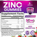 Zinc Gummies 50Mg - High Absorption Bone Skin & Immune Health Support Gummy & Antioxidant Chewable Supplement For Adults - Non-Gmo, Vegan & Gluten Zinc Vitamin, Mixed Berry Flavor - 120 Gummies