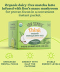 Four Sigmatic Matcha Latte | Mushroom Matcha Packets | Ceremonial Grade Matcha Lion'S Mane Maitake & Moringa | 20Mg Caffeine | 0.21 Ounce | Pack Of 10