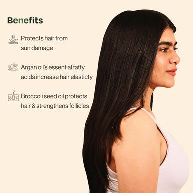 Sacred Grove India Smoothening Hair Serum With Brocolli Seed Oil & Argan Oil | Daily Use Serum To Add Shine & Reduce Hair Breakage | 30 Ml
