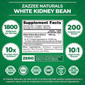 Zazzee White Kidney Bean 10:1 Extract, 18,000 Mg Strength, 200 Vegan Capsules, Over 2 Month Supply, Standardized And Concentrated