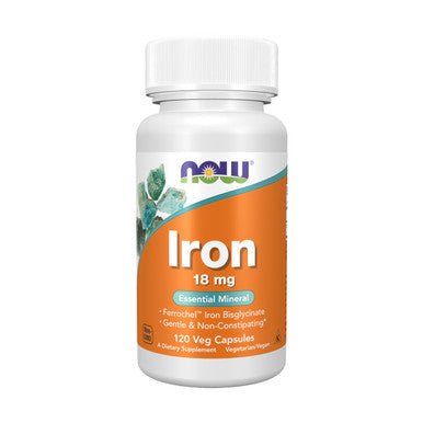 NOW Foods Iron 18 mg 120 Veg Capsules