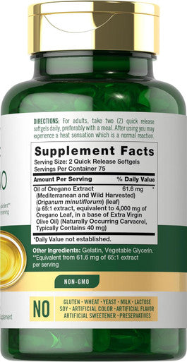 Carlyle Oregano Oil 4000mg Supplement | 150 Softgel Capsules | Contains Carvacrol | Non-GMO & Gluten Formula