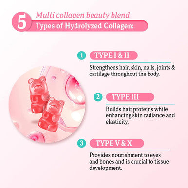 2 Pack Collagen Gummies For Women Men, Sugar Protein Collagen Gummies, 2500Mg Hydrolyzed Collagen Peptide Type I Ii Iii V X With Biotin Vitamin C A B D E For Skin Hair Nails Joint Muscle