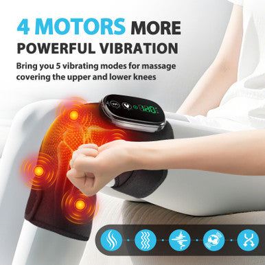 Flaremore Cordless Heated Knee Massager For Pain Relief Fsa Eligible Hsa 2026 Upgrade 4-Motor Full-Coverage Vibration & Heat Xl Heating Knee Brace For Targeted Pain Relief In Knee Shoulder & Elbow 5 Heat Levels & 5 Massage Modes