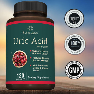 Sunergetic Premium Uric Acid Support Supplement ÃƒÂ¢Ã¢â€šÂ¬Ã¢â‚¬Å“ Uric Acid Cleanse & Kidney Support ÃƒÂ¢Ã¢â€šÂ¬Ã¢â‚¬Å“ Includes Tart Cherry Chanca Piedra Celery Extract & Turmeric - 120 Capsules
