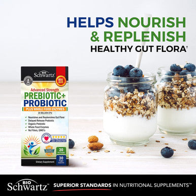 Prebiotics and Probiotic with Whole Food Enzymes for Adults Women Men Probiotics Lactobacillus Acidophilus Digestive Health Capsules Shelf Stable Supplement NonGMO Gluten Dairy Free 30ct