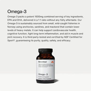 Momentous Omega 3 Fish Oil 1600Mg - Daily Fish Oil Omega 3 Supplement For Women And Men With Epa & Dha - Supports Joint Health - Nsf Certified, Gmo-Free, Gluten Free, 30 Servings