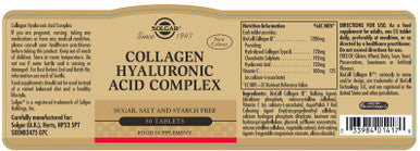 Solgar Collagen Hyaluronic Acid Complex 30 Tablets - Hydrolyzed Collagen Type 2 - Helps With Fine Lines & Wrinkles - Boosts Skin Collagen & Elasticity - Non-Gmo Gluten & Dairy Free - 30 Servings