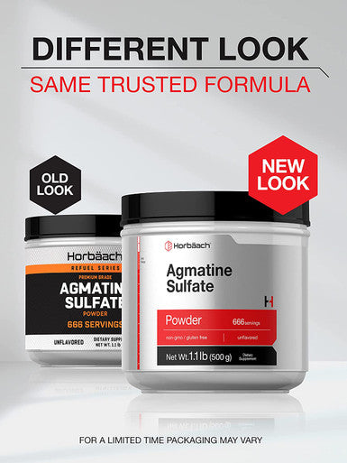 Agmatine Sulfate Powder | 500 Grams | 666 Servings | Unflavored | Pre Workout Supplement | Vegetarian, Non-GMO & Gluten Free | by Horbaach