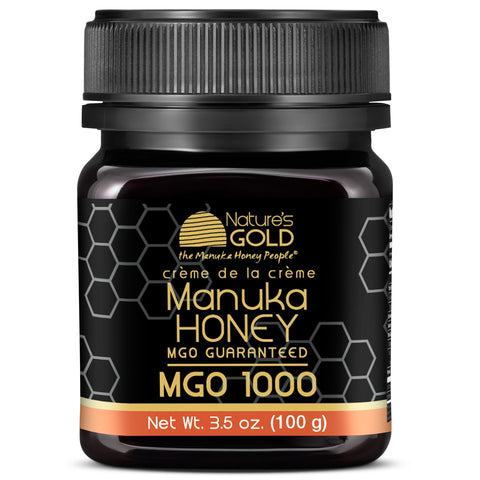 NatureÃ¢â‚¬â„¢s Gold Raw Manuka Honey, Certified MGO 1000+ | Authentic MGO, Australian Honey, Non-GMO, 100% Pure Genuine Traceable from Hive to Home (Pack of 1)
