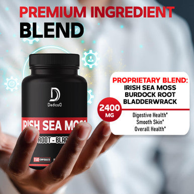 Irish Sea Moss Capsules 2400Mg W. Burdock Root & Bladderwrack - Irish Sea Moss Raw Organic, Organic Sea Moss, Seamoss Pills