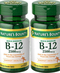 Nature's Bounty Natures Bounty Vitamin B 12 Quick Dissolve 2500 Mcg Natural Cherry Flavor 75 Ct 2 Pack