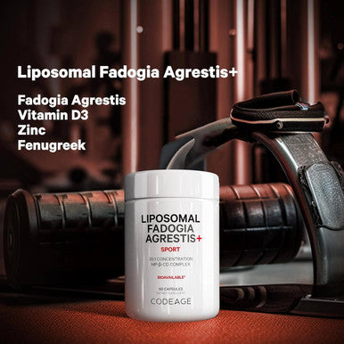 Codeage Liposomal Fadogia Agrestis 600mg Supplement - Fadogia Agrestis 30:1 Extract Vitamin D3 Zinc Fenugreek BioPerine Black Pepper - 2-Month Supply - Liposomal Delivery - Non-GMO 60 Capsules