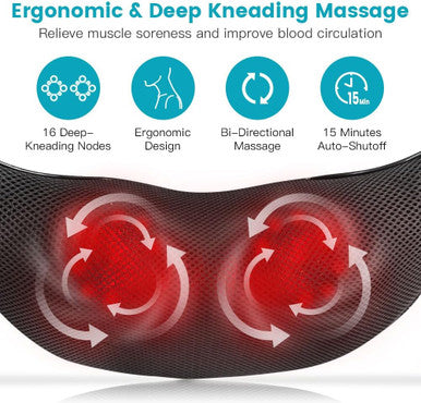 Neck Massager, Back Massager For Pain Relief Deep Tissue, Neck And Back Massager For Home, Office, And Car Use, Back Massager For Year, Christmas, Father'S Day, Mother'S Day