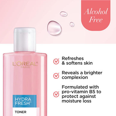 L'Oreal Paris Paris Skincare Hydrafresh Toner Alcohol Toner With Pro Vitamin B For Face Fl Pack Of 1 Multi