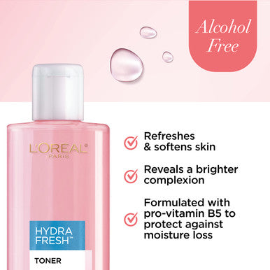 L'Oreal Paris Skincare Hydrafresh Toner Alcohol Free Toner With Pro Vitamin B For Face Fl Pack Of 1 Multi