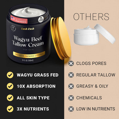 Light Grass Fed Beef Tallow Moisturizer Cream 5Oz Shea Butter, Vitamin E Beef Tallow For Face & Body Tallow Face Moisturizer & Beef Tallow Face Cream Beef Tallow Lotion & Beef Tallow For Skin