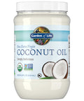 Garden of Life Coconut Oil for Hair, Skin, Cooking - Raw Extra Virgin Organic Coconut Oil, 57 Servings - Pure Unrefined Cold Pressed Oil with MCTs for Body Care or Baking, Aceite de Coco Organico