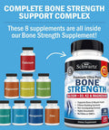 Bone Strength Calcium Supplement - With Calcium, Vitamin D3, K2, C, Magnesium, Zinc - 8 Bone-Building Nutrients, High Absorption, Non-Constipating Formula - 120 Veggie Capsules For Optimal Bone Health