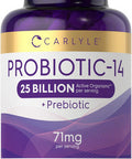 Carlyle Probiotics 25 Billion CFU | with Prebiotics | 100 Capsules | Vegetarian Non-GMO & Gluten Supplement | for Men & Women