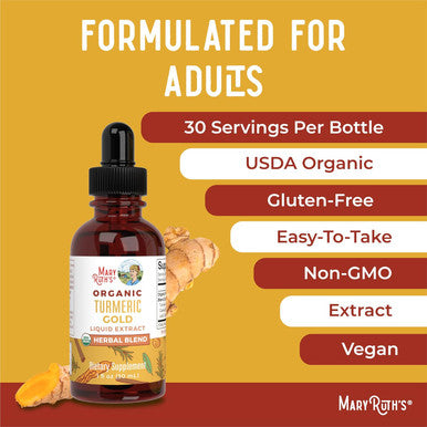 Maryruth Organics Joint Health Liquid Drops & Turmeric Gold Drops | USDA Organic & Clean Label Project Verified | Vitamins for Joint Immune Digestive Support | Vegan Non-GMO Gluten